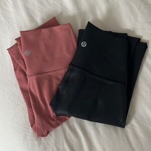 TWO pairs of Lululemon Wunder Under Full Length leggings size 2